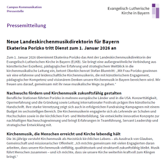 Neue Landeskirchenmusikdirektorin Ekaterina Porizko